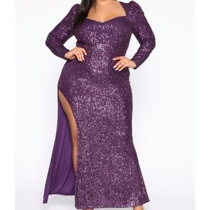 Long Purple Sequin Dress..